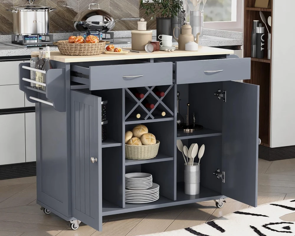 island with cabinets