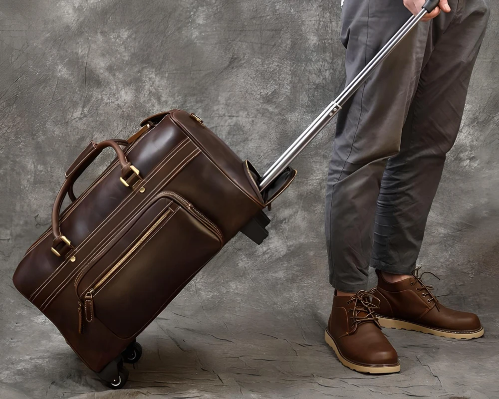 leather suitcase carry on
